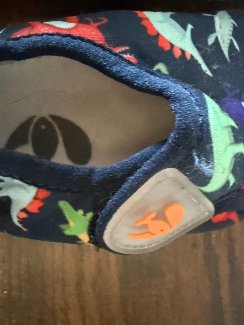 Kids Navy Dinosaur Slip-On Shoes